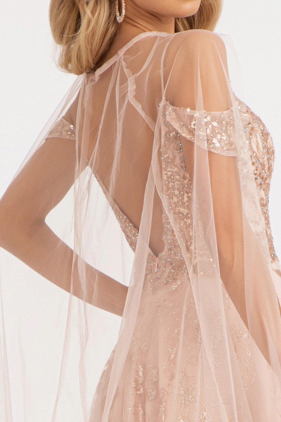 Off Shoulder  A-line Long Prom Dress - The Dress Outlet