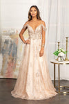 Off Shoulder  A-line Long Prom Dress - The Dress Outlet