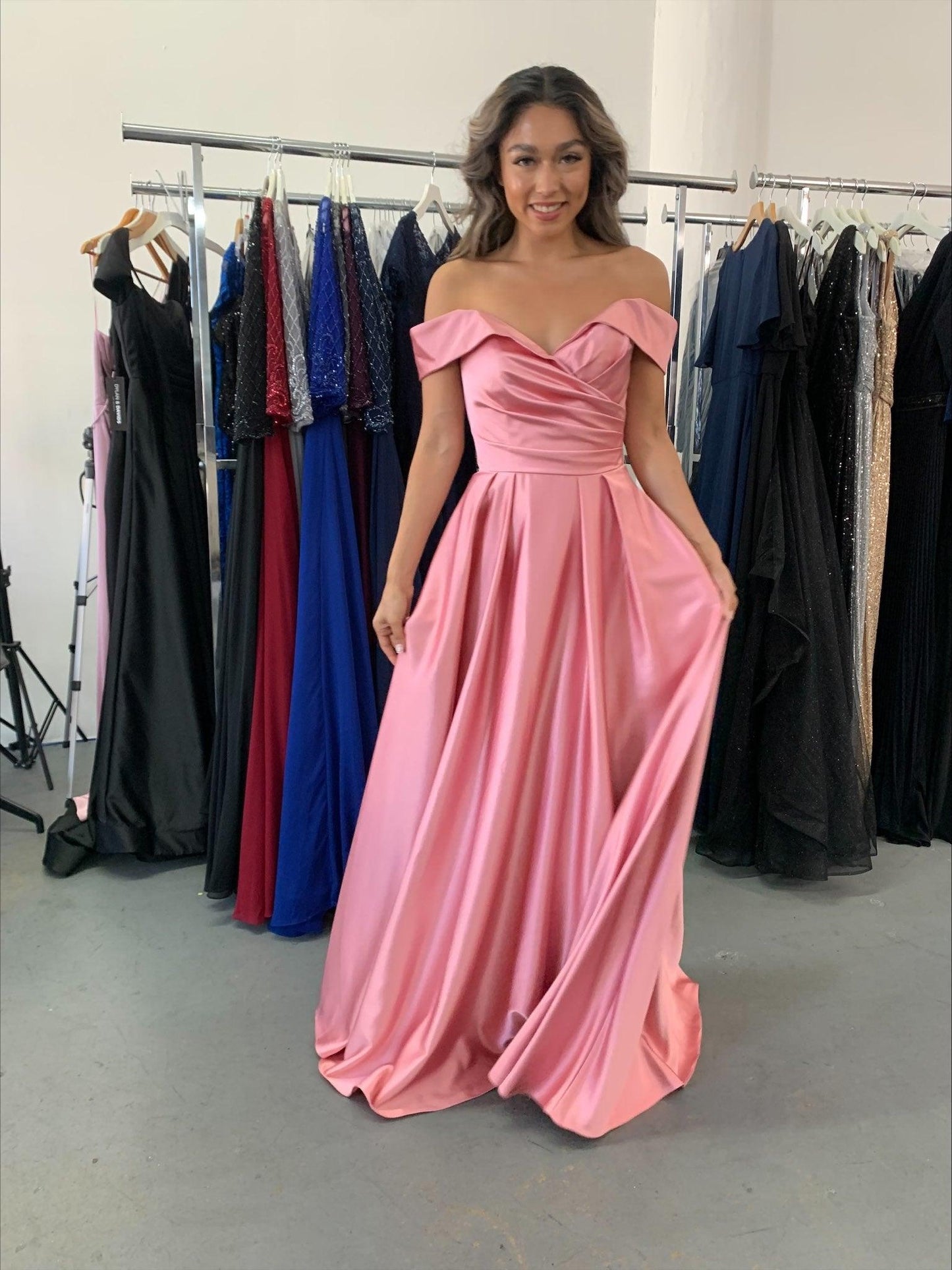 Off Shoulder Long Formal Dress Size 8 - The Dress Outlet