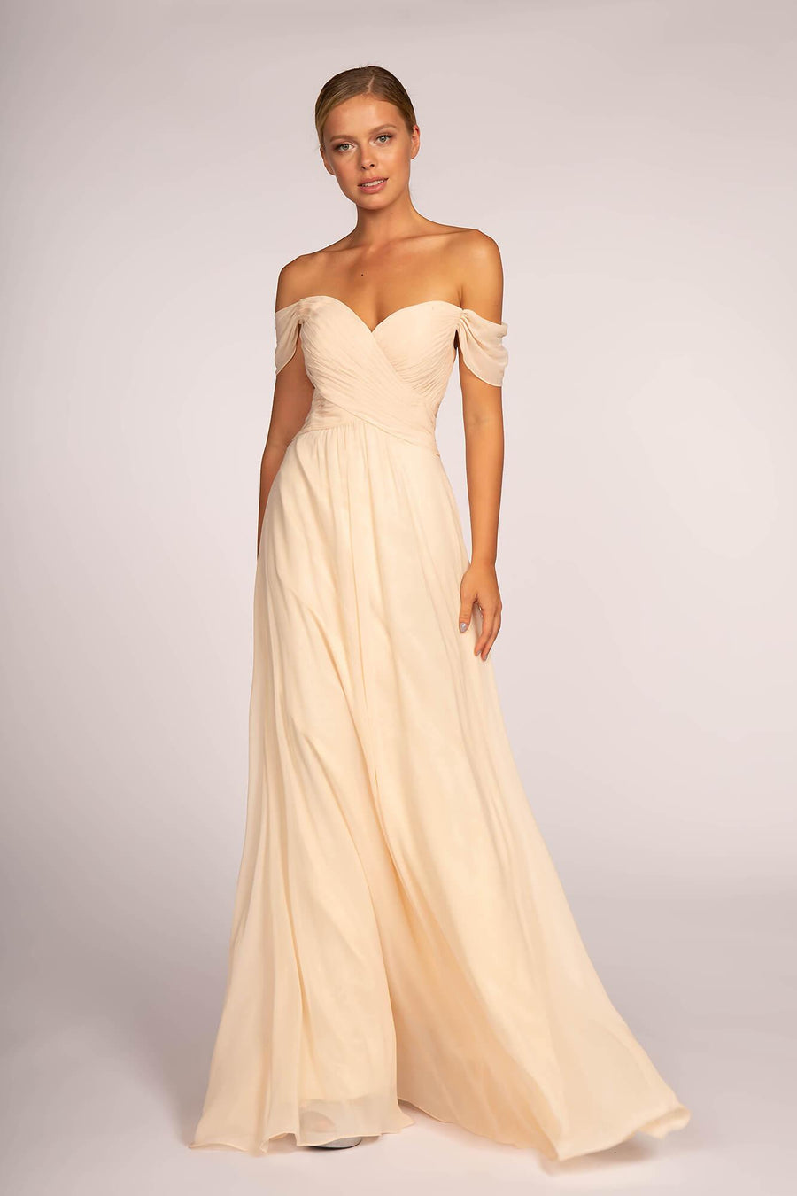 Off Shoulder Plus Size Long Formal Dress - The Dress Outlet Elizabeth K