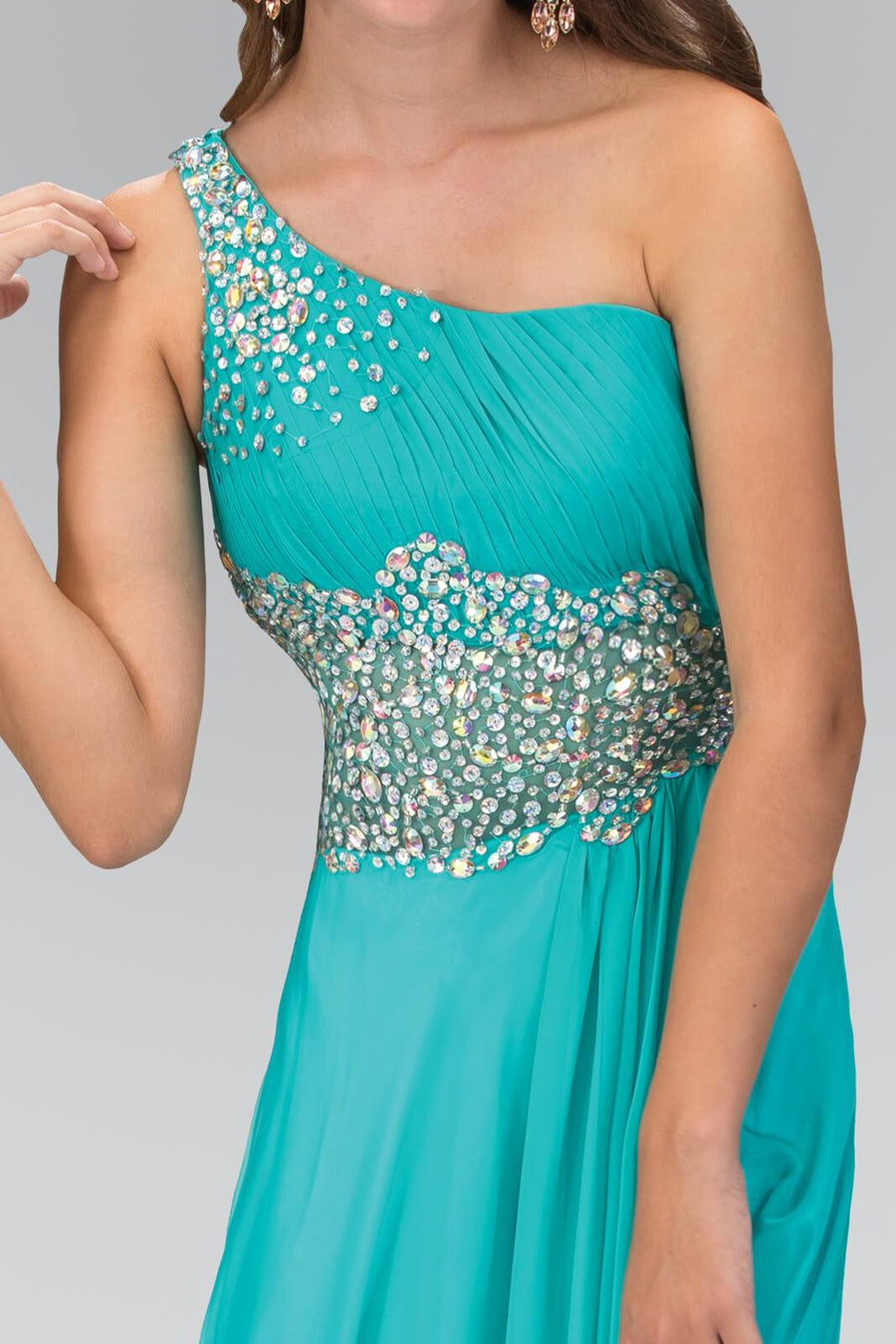 One Shoulder Chiffon Long Prom Dress Formal - The Dress Outlet Elizabeth K