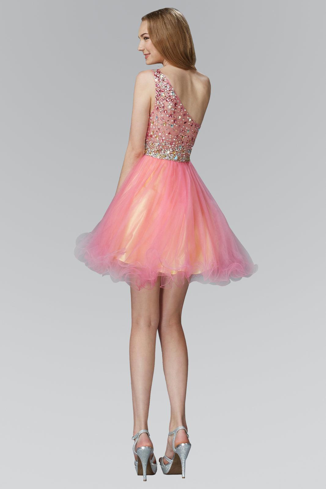 One Shoulder Homecoming Short Prom Dress - The Dress Outlet