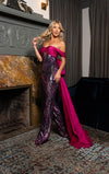 Jumpsuit Long Prom Formal Jumpsuit NAVY FUCHSIA