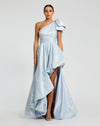 Prom Dresses A Line High Low Pleated Formal Prom Dress Ice Blue