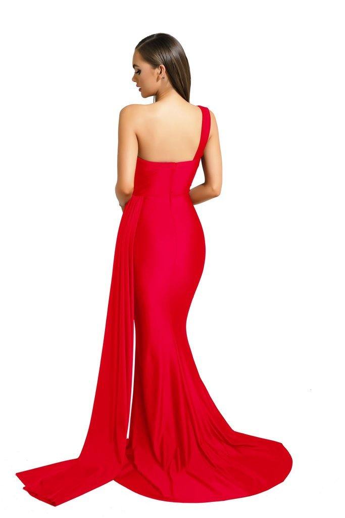 Portia and Scarlett  Long Single Shoulder Prom Dress PS6321 - The Dress Outlet