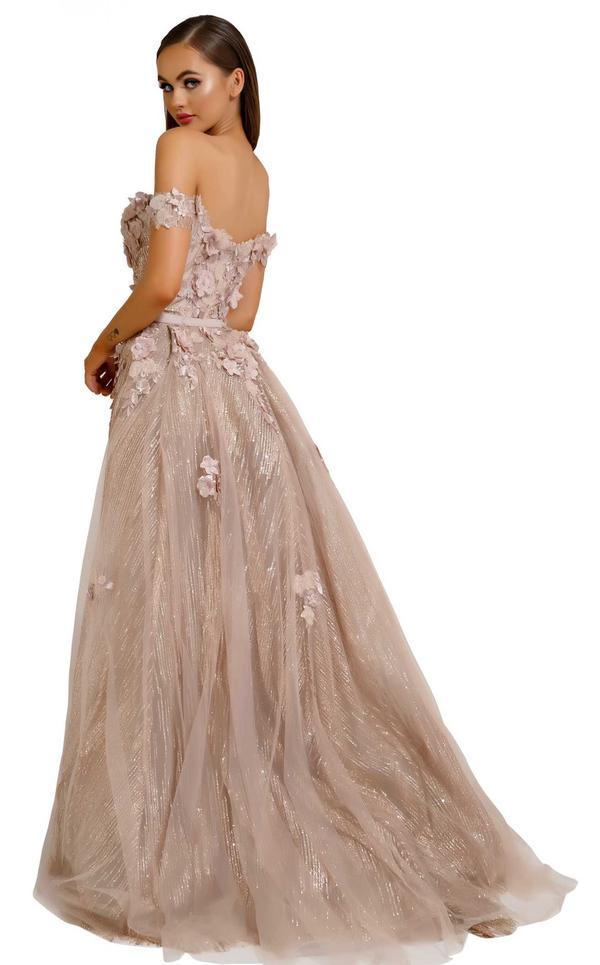Portia and Scarlett Off Shoulder Long Gown 6015S - The Dress Outlet