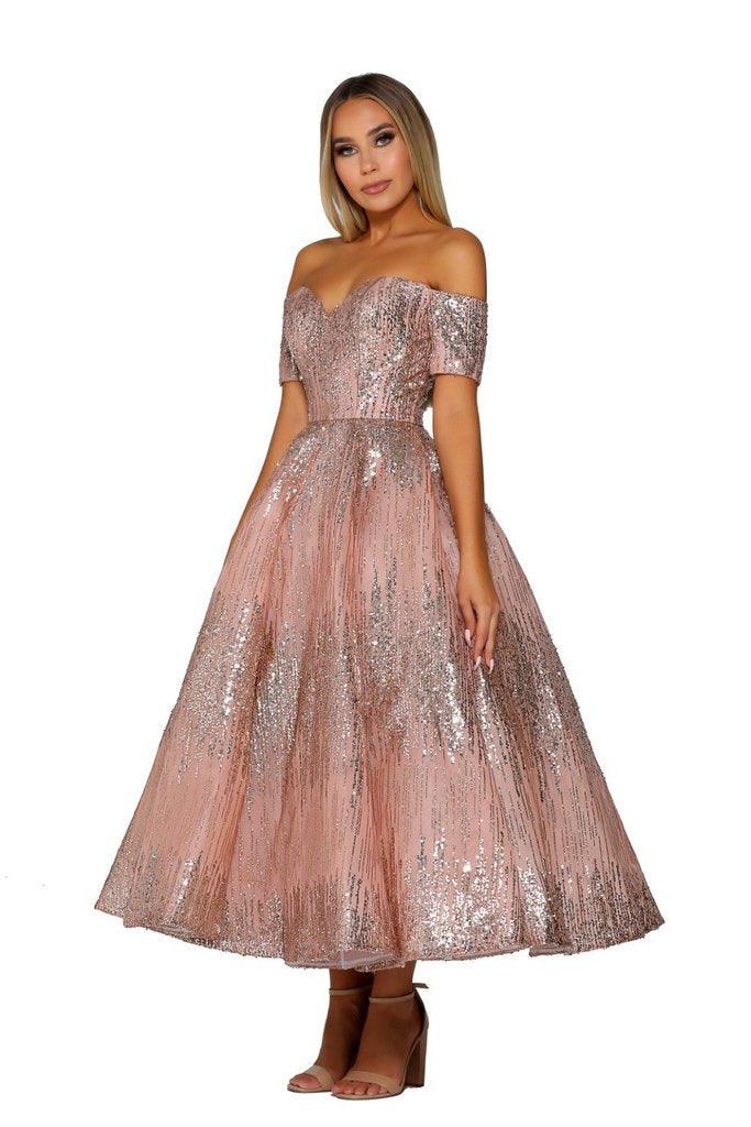 Portia and Scarlett Prom Off Shoulder Dress 6365 - The Dress Outlet