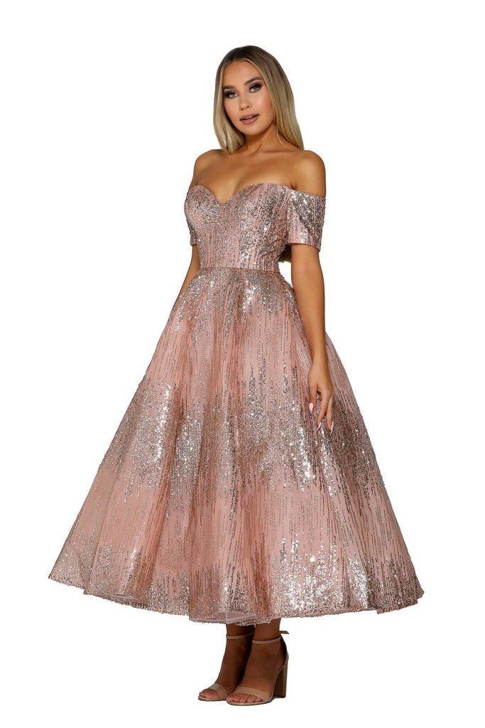 Portia and Scarlett Prom Off Shoulder Dress 6365 - The Dress Outlet