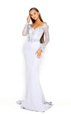 Portia and Scarlett Sheer Mermaid Long Gown 1906 - The Dress Outlet