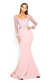 Portia and Scarlett Sheer Mermaid Long Gown 1906 - The Dress Outlet