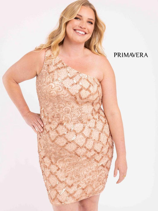 Primavera Couture Fitted Short Plus Size Dress 3885 - The Dress Outlet