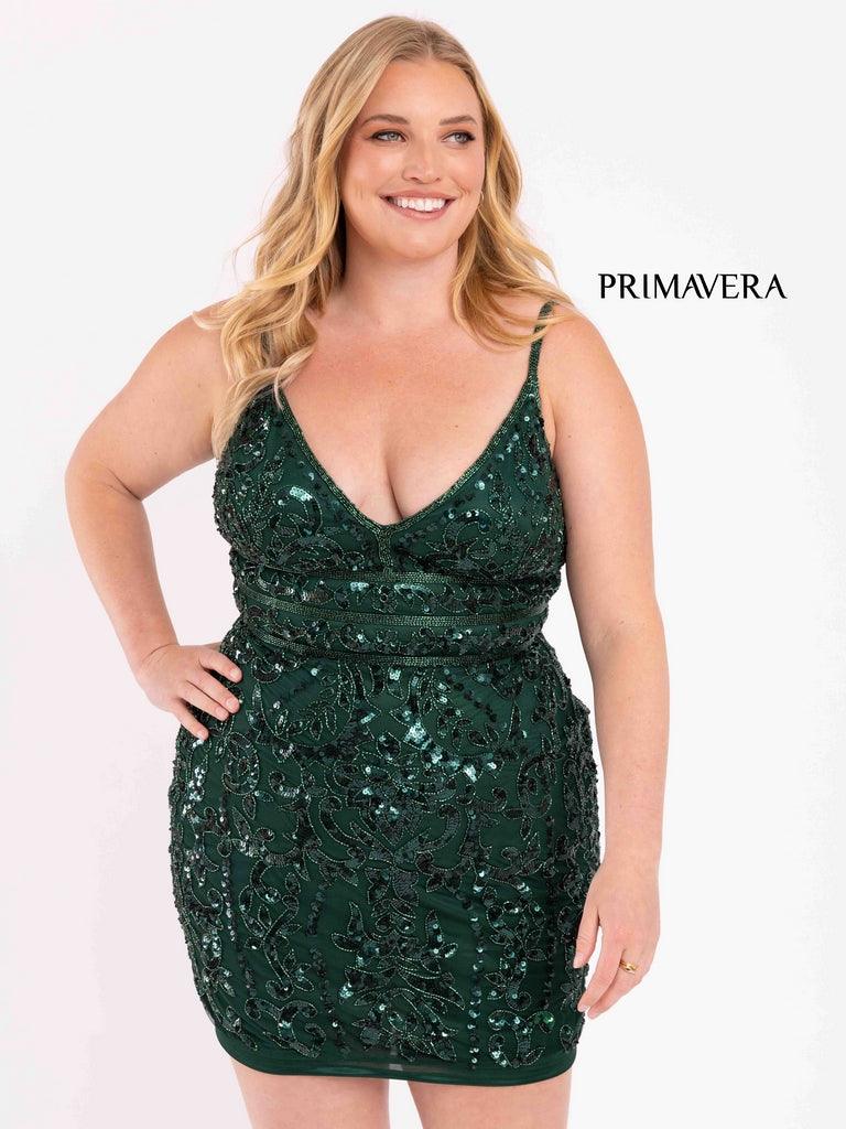 Primavera Couture Short Fitted Plus Size Dress 3882 - The Dress Outlet
