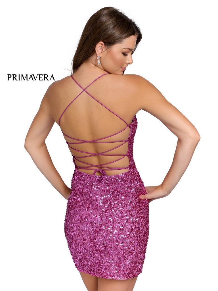 Primavera Couture Short Fitted Prom Dress 3351 - The Dress Outlet