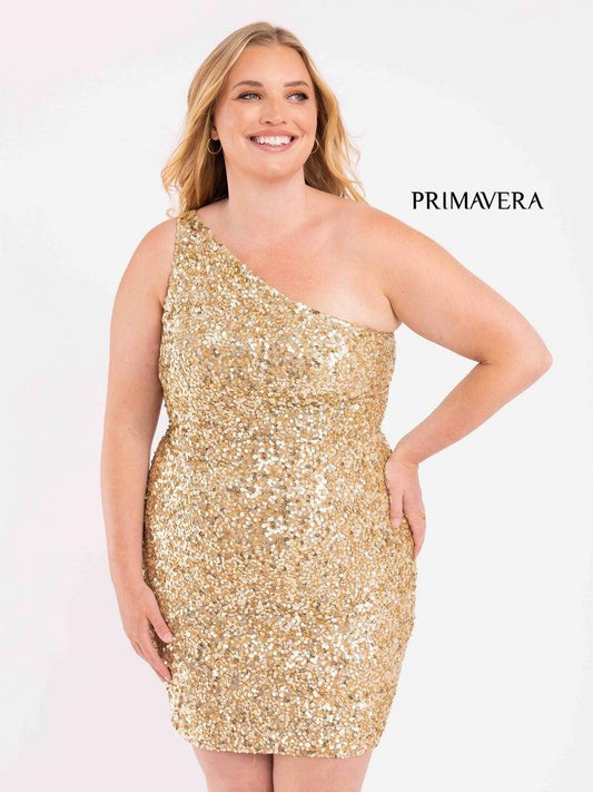 Primavera Couture Short Sequins Plus Size Dress 3883 - The Dress Outlet