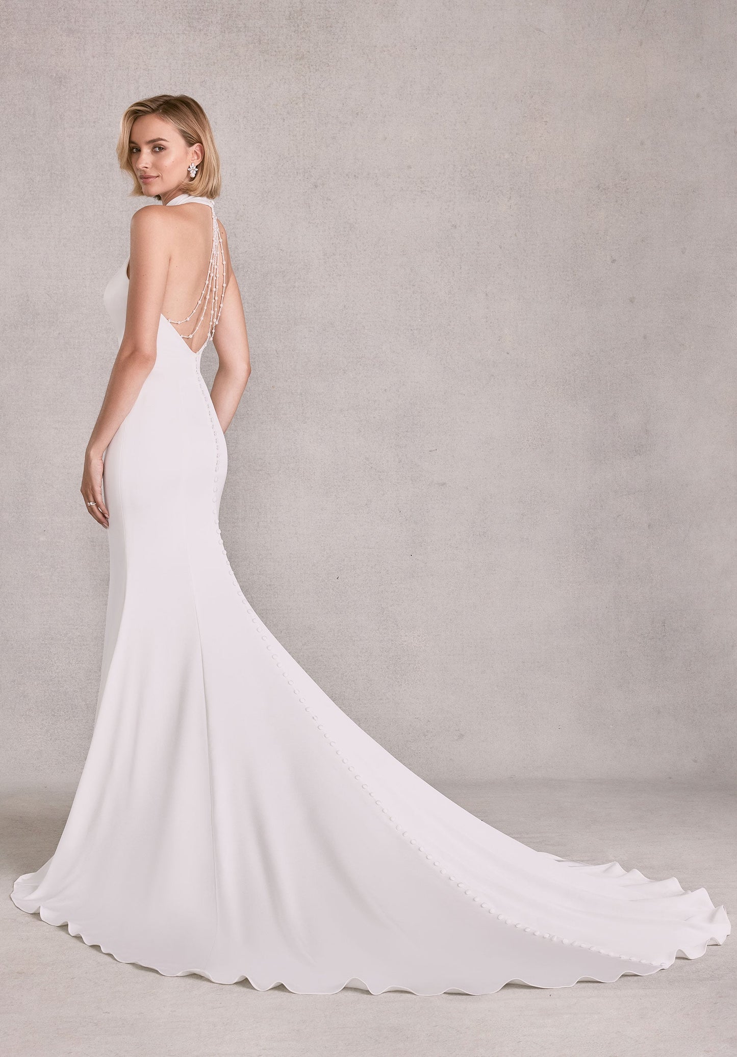 Wedding Dresses Simple Long Bridal Gown Beaded Wedding Dress Ivory