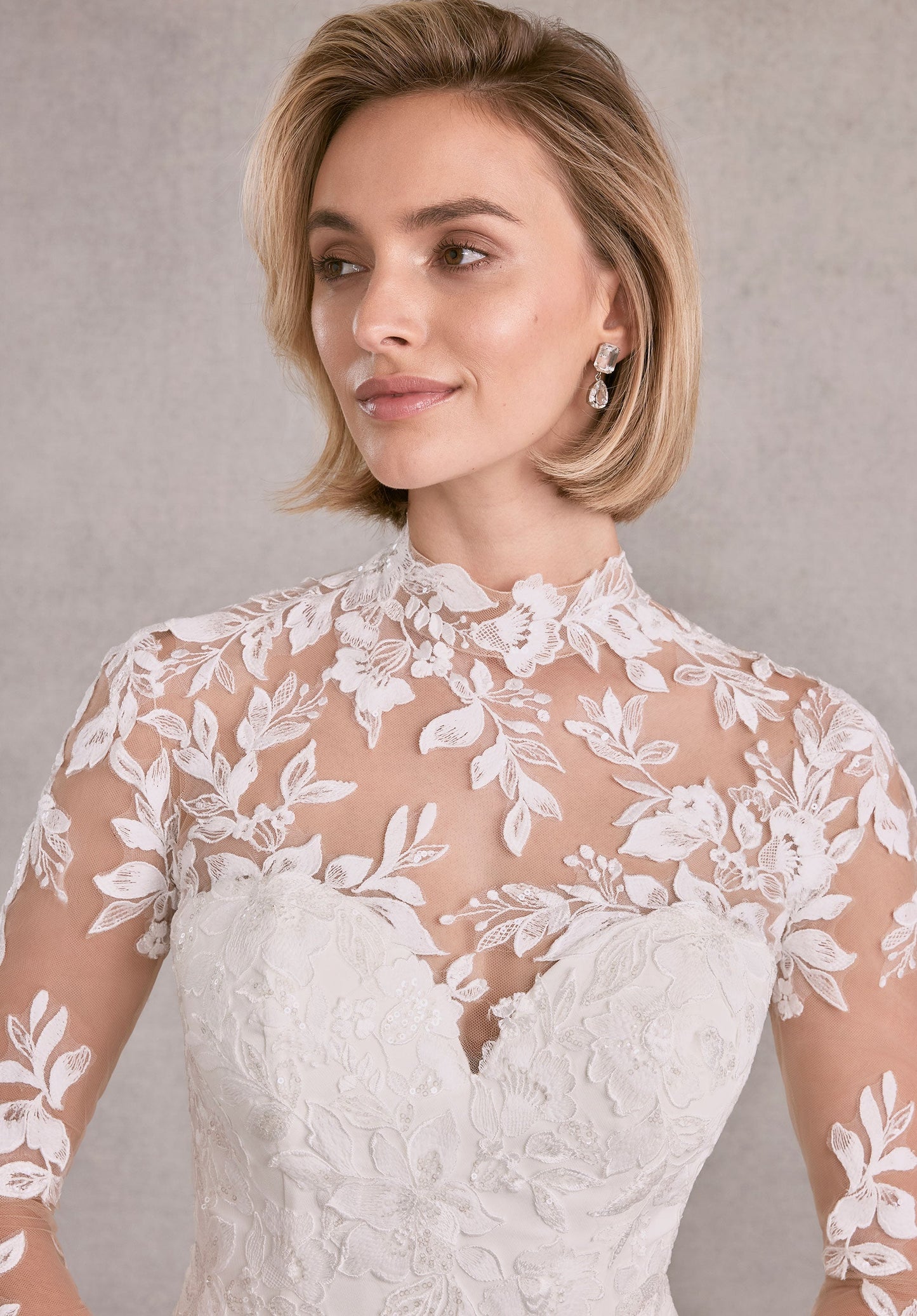 Wedding Dresses Long Simple Sequinn Lace Wedding Dress Ivory/Honey