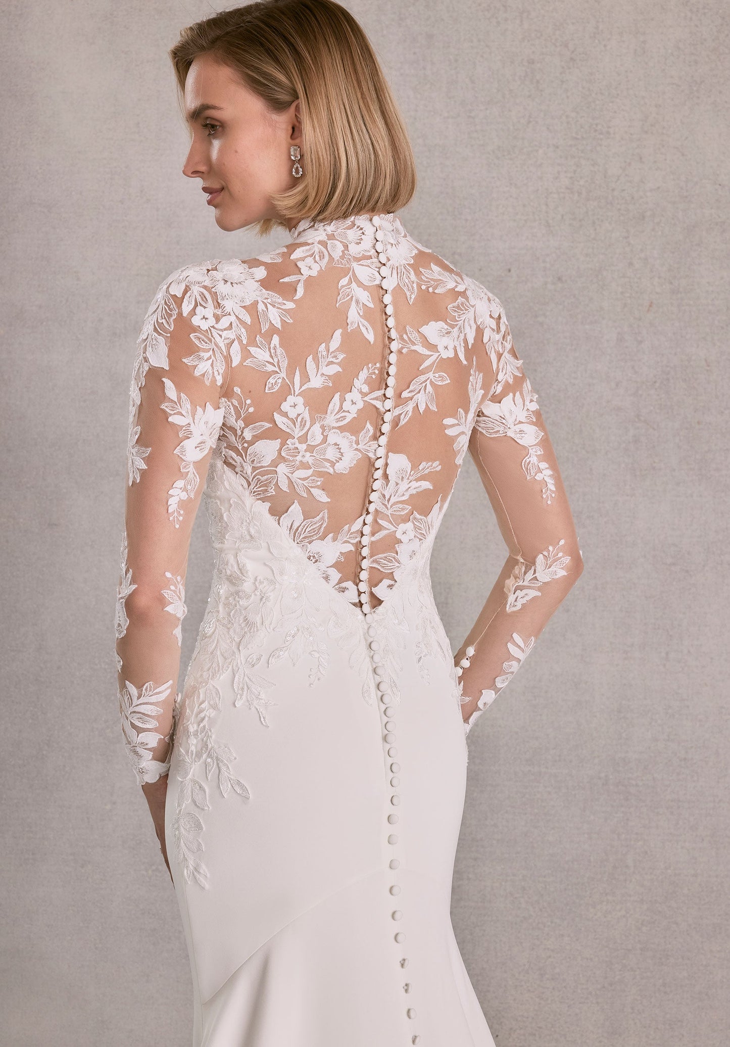 Wedding Dresses Long Simple Sequinn Lace Wedding Dress Ivory/Honey