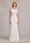 Wedding Dresses Fitted Long Simple Cowl Back Wedding Dress Ivory