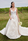 Wedding Dresses  Long Ball Gown Floral Lace Wedding Dress Ivory/Champagne