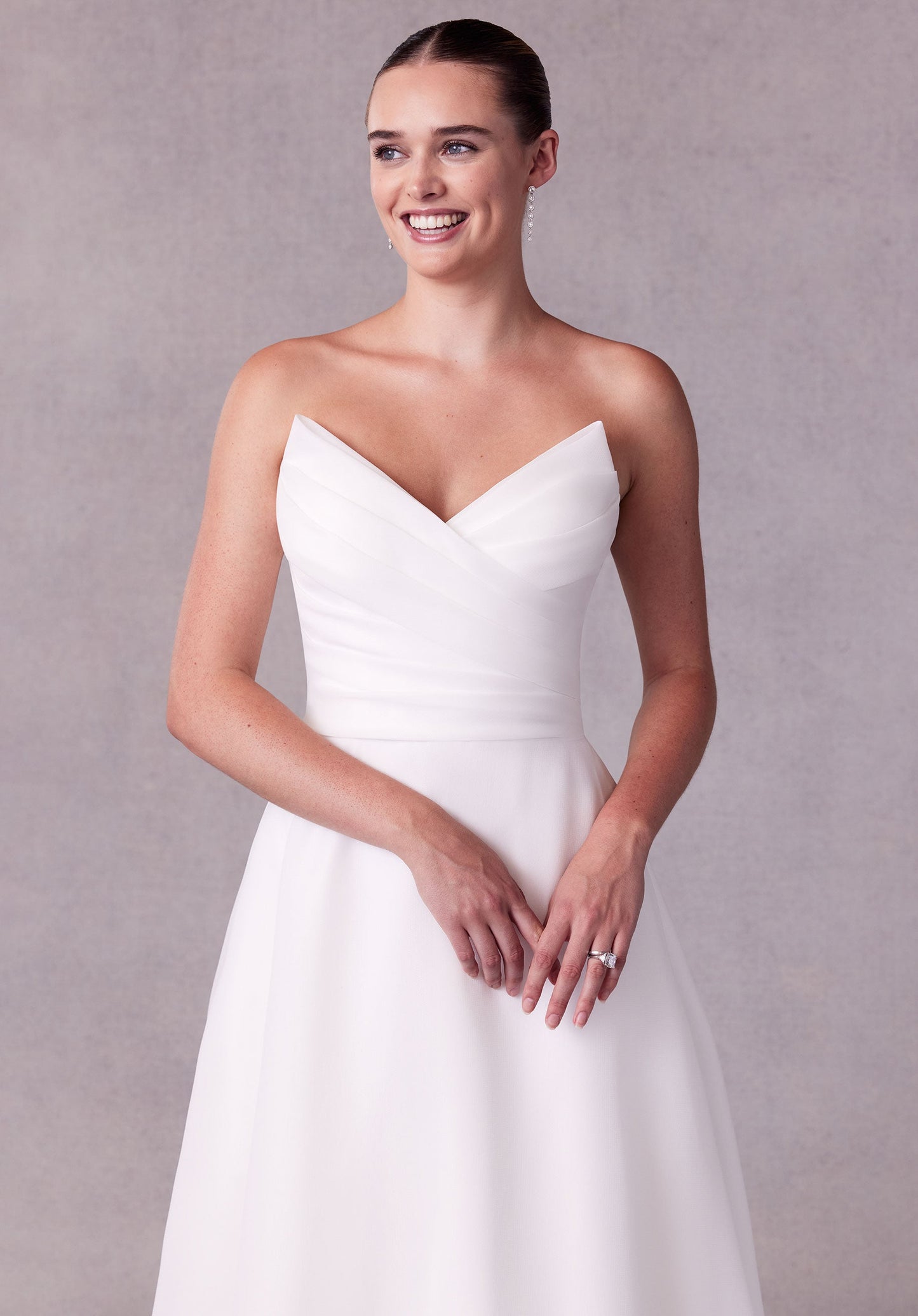Wedding Dresses Simple A Line Long Wedding Dress Ivory