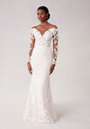 Wedding Dresses Long Glitter 3D Floral Wedding Dress Ivory/Champagne/Honey