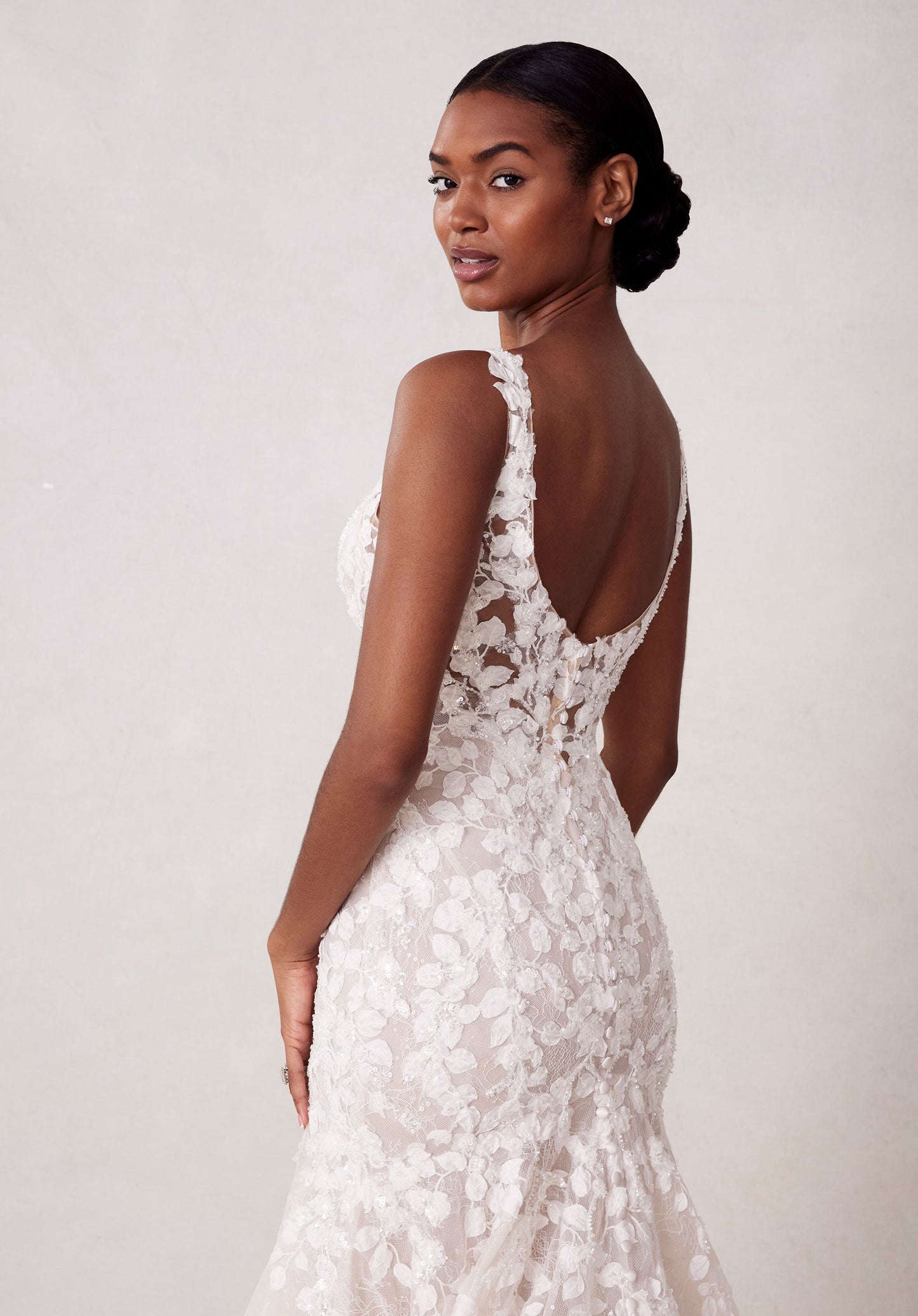 Wedding Dresses Long Beaded Lace Wedding Dress Ivory/Cappucino/Honey