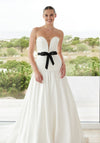 Wedding Dresses Long Simple Ball Gown Wedding Dress Ivory/Black