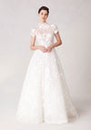 Wedding Dresses A Line Long Floral Lace Wedding Dress Ivory/Porcelain