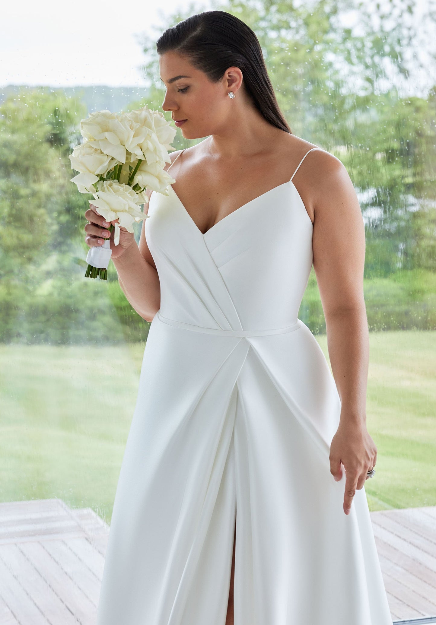 Wedding Dresses Simple Long Plus Size A Line Wedding Dress Ivory/Ivory