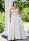 Wedding Dresses A Line Long Corset Plus Size Lace Wedding Dress Ivory/Honey