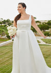 Wedding Dresses Simple Long Pleated A Line Wedding Dress Ivory