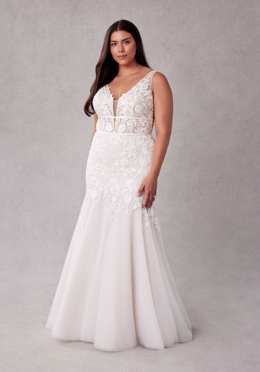 Wedding Dresses Long Mermaid Plus Size Wedding Dress Ivory/Champagne/Honey