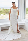 Wedding Dresses Simple A Line Long Plus Size Wedding Dress Ivory