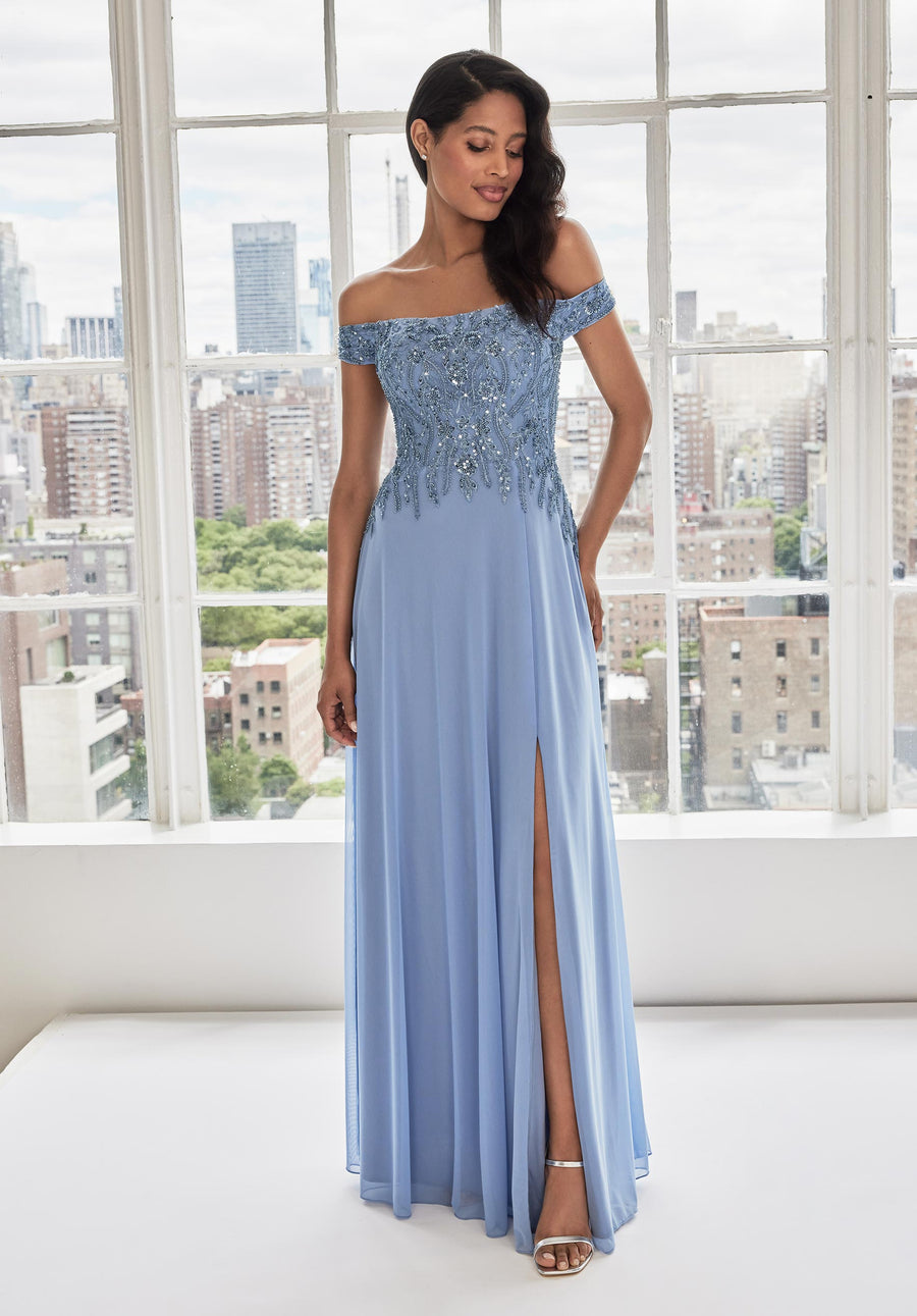 Formal Dresses Long Formal Beaded Evevening Dress Periwinkle