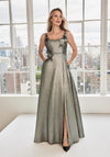 Prom Dresses A Line Metallic Formal Dress Pewter
