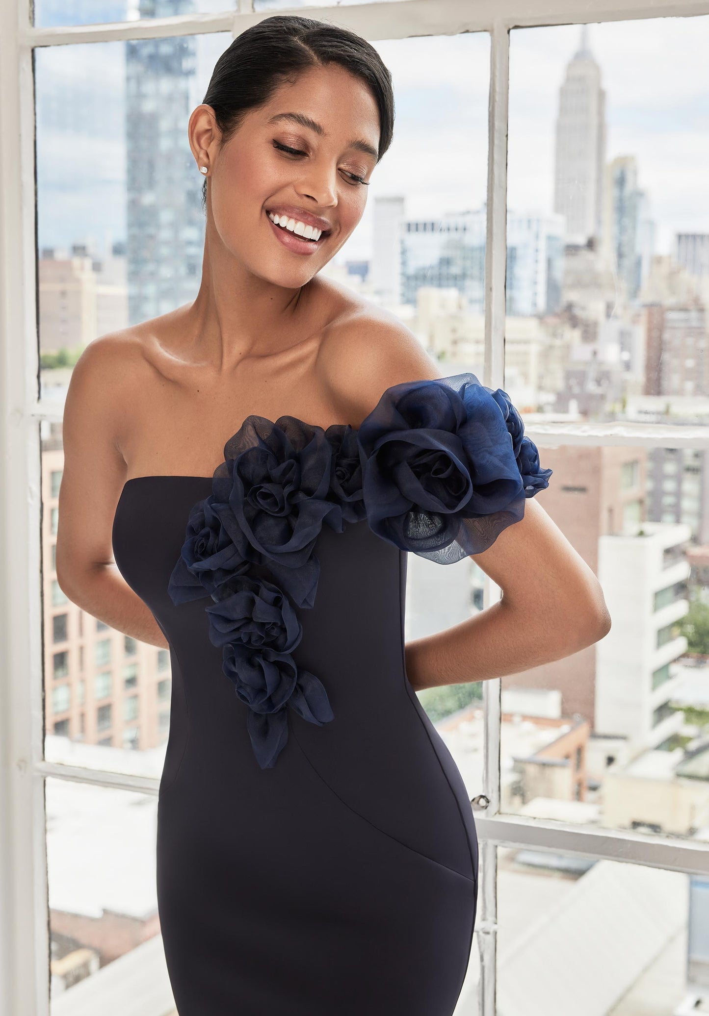 Prom Dresses Fitted Long Formal Evening Dress Navy