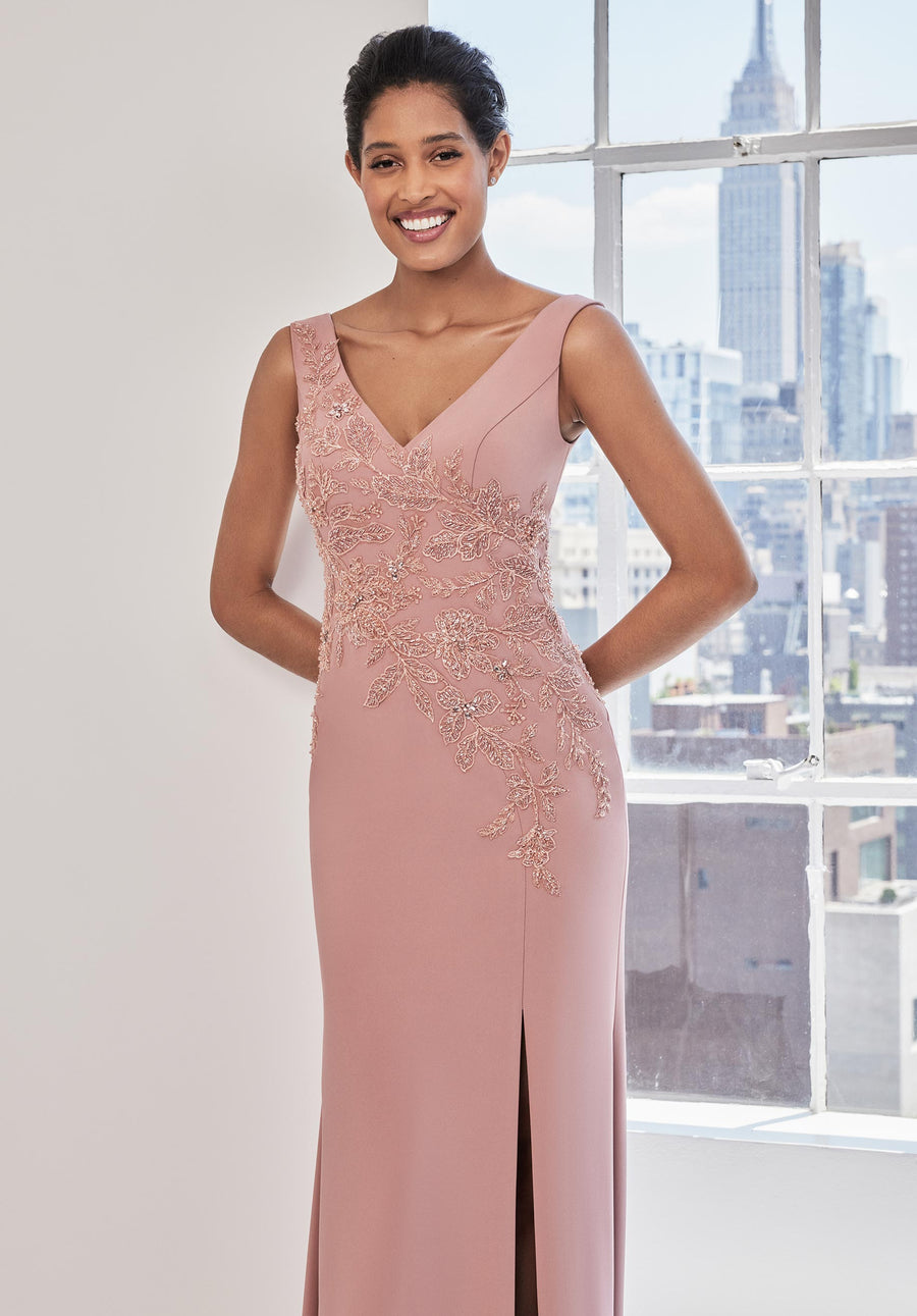 Formal Dresses Long Formal Floral Appliqué Evening Dress Rosewood