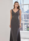 Formal Dresses Long Formal Floral Appliqué Evening Dress Black