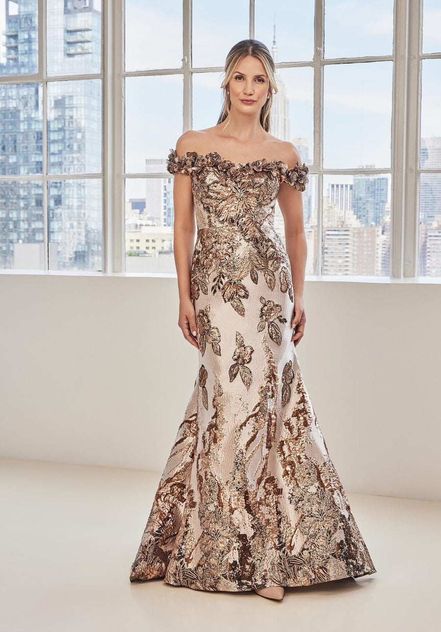 Formal Dresses Long Mermaid Metallic Formal Dress Rose Gold