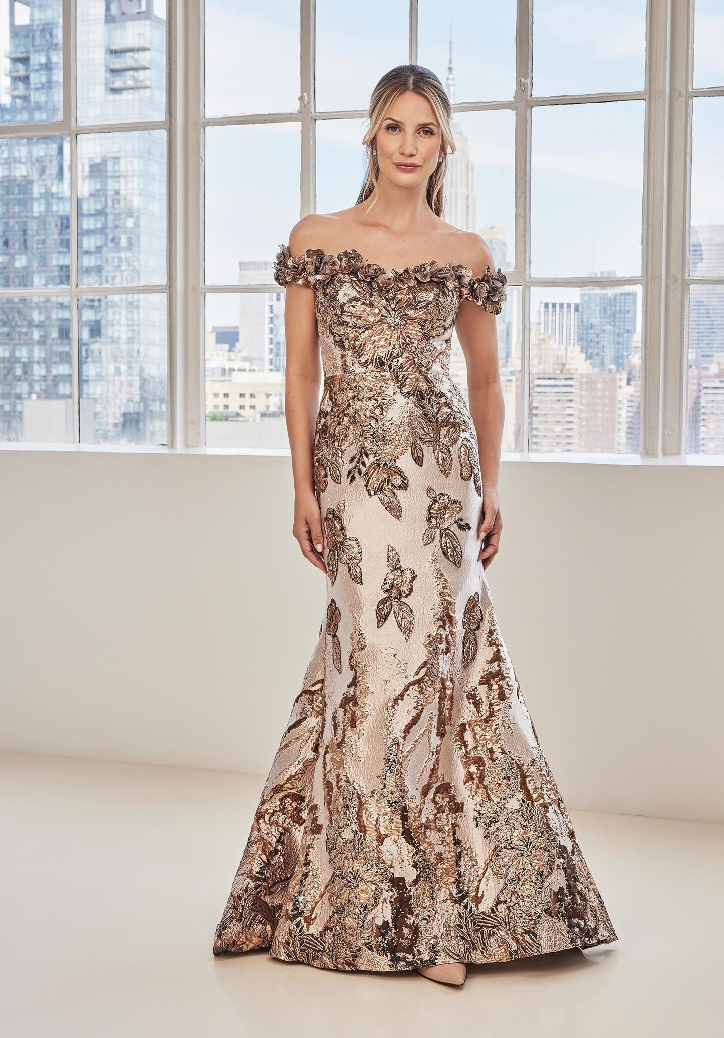 Formal Dresses Long Mermaid Metallic Formal Dress Rose Gold