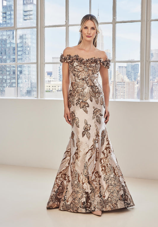 Formal Dresses Long Mermaid Metallic Formal Dress Rose Gold