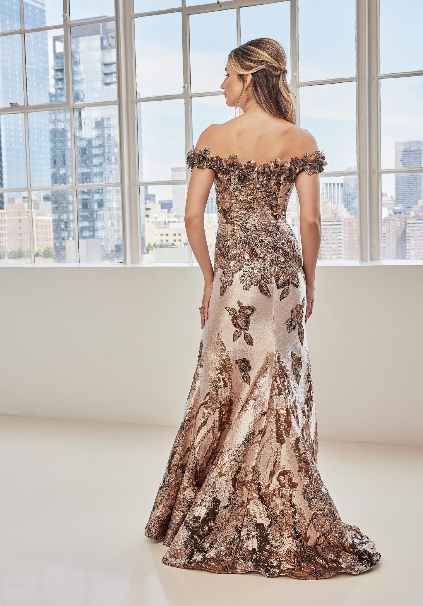 Formal Dresses Long Mermaid Metallic Formal Dress Rose Gold