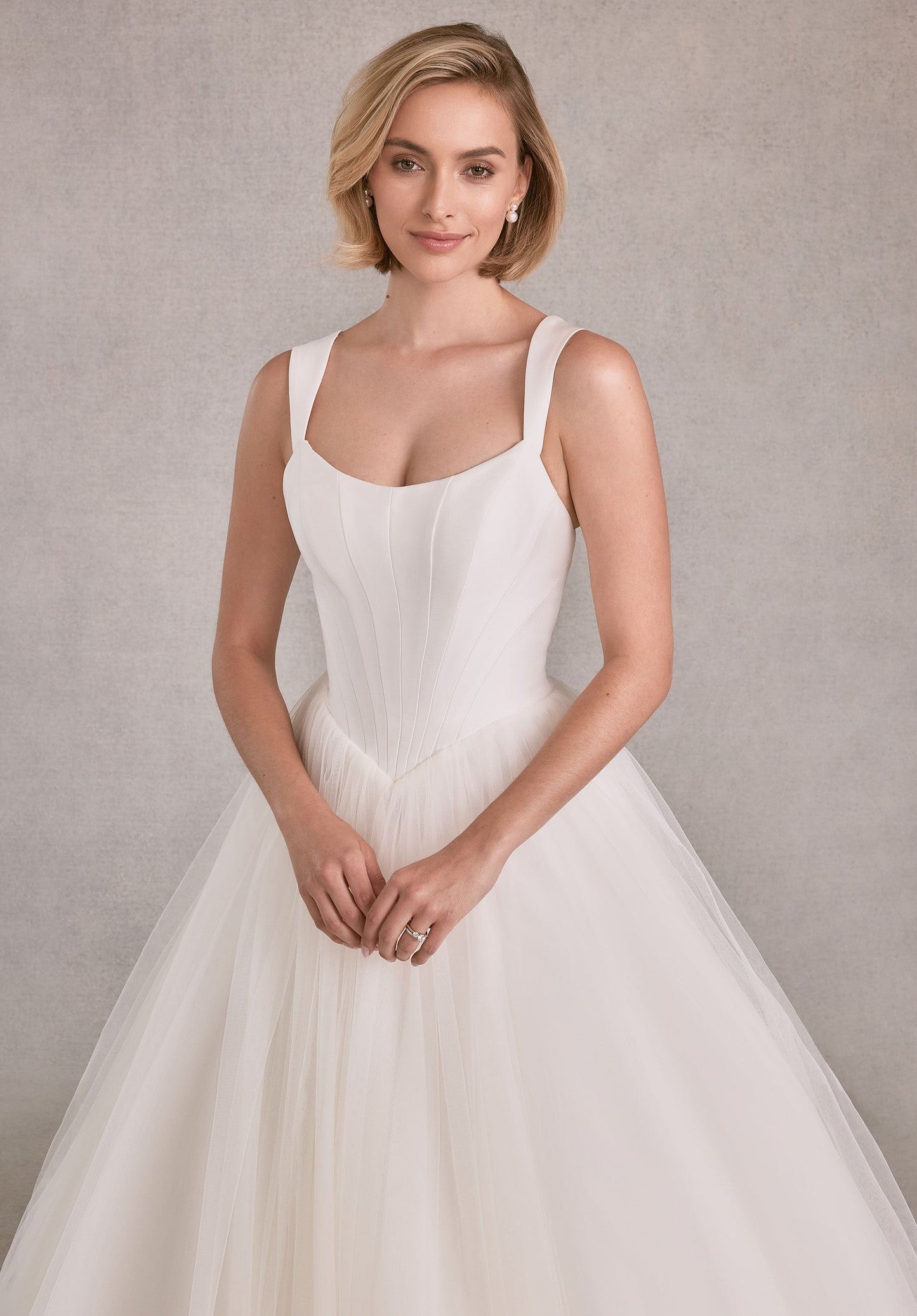 Wedding Dresses Simple Long Ball Gown Corset Wedding Dress Ivory