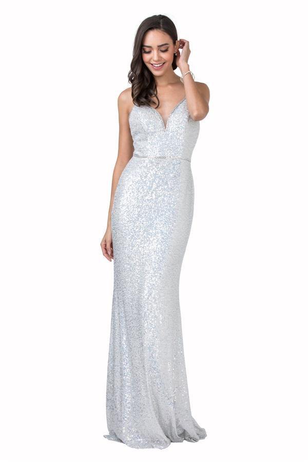 Prom Formal Spaghetti Straps Evening Long Gown - The Dress Outlet
