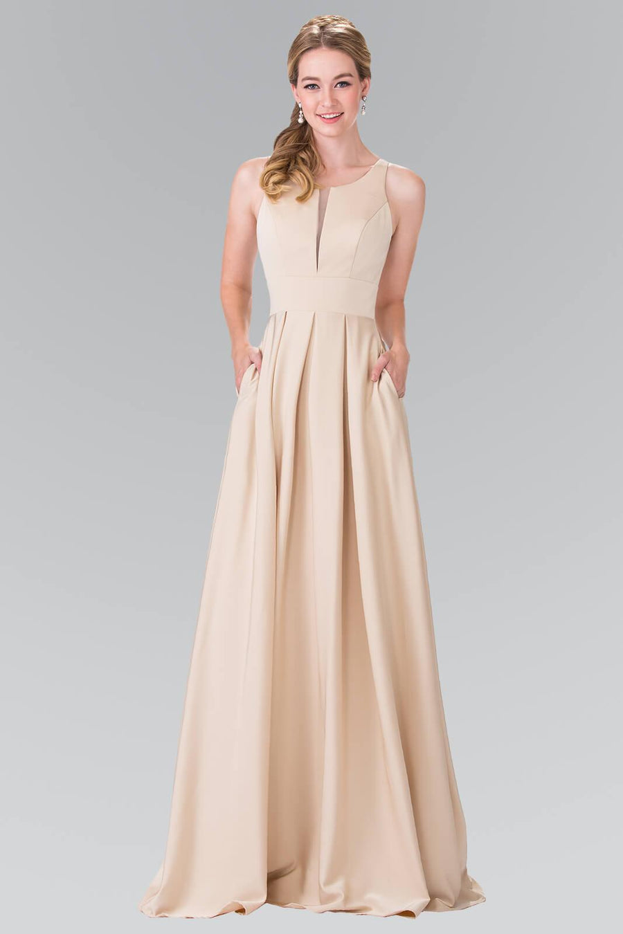 Prom Long Bridesmaid Dress Formal with Pockets - The Dress Outlet Elizabeth K