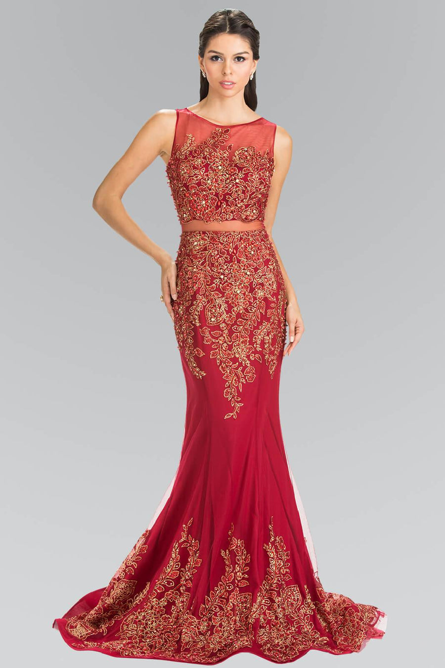 Prom Long Formal Dress Sleeveless Evening Gown - The Dress Outlet Elizabeth K