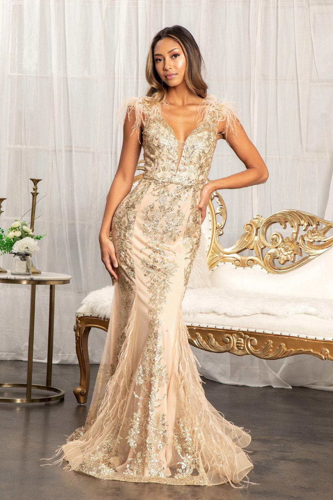 Prom Long Formal Glitter Mesh Mermaid Dress - The Dress Outlet