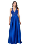 Prom Long Formal Halter Embellished Evening Dress - The Dress Outlet