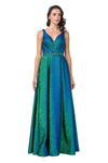 Prom Long Formal Sleeveless Metallic Evening Gown - The Dress Outlet