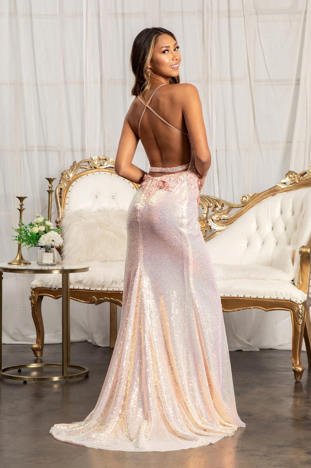 Prom Long Formal Spaghetti Strap Evening Dress - The Dress Outlet